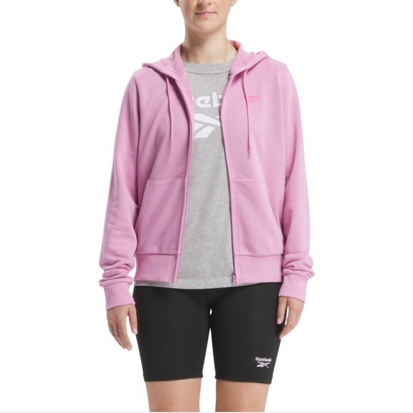Reebok Women's Soft Pink Zip-Up Hoodie - Picture 1 of 3